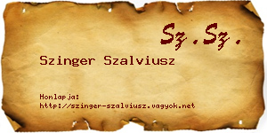 Szinger Szalviusz névjegykártya